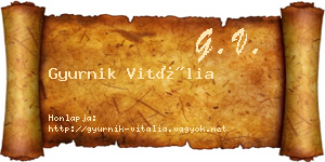 Gyurnik Vitália névjegykártya
